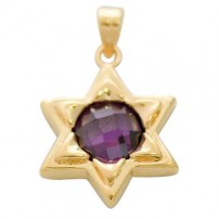 Star of David Pendant with center Amethyst